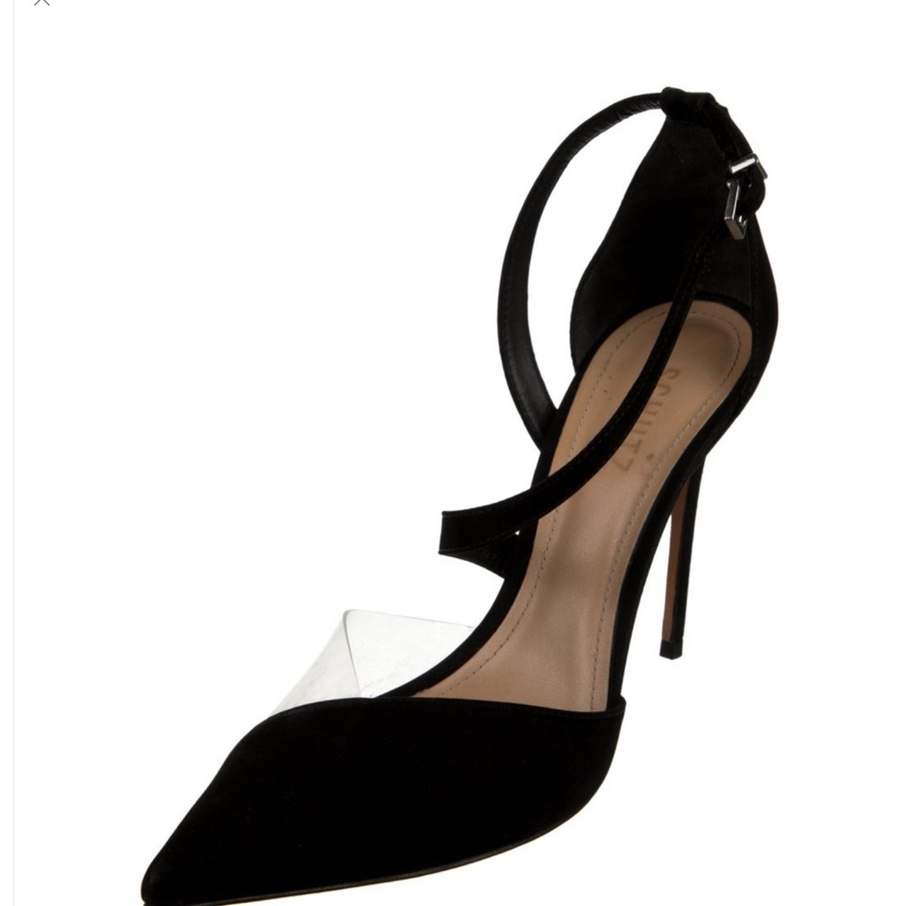 Stunning SCHUTZ black/clear illusion d’Orsay pumps US 9.5